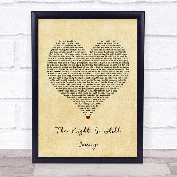 Nicki Minaj The Night Is Still Young Vintage Heart Song Lyric Framed Print