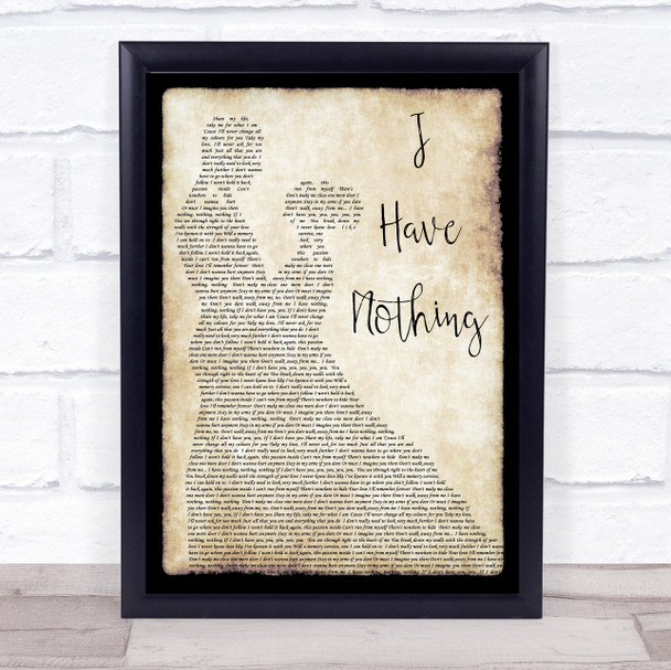 Whitney Houston I Have Nothing Man Lady Dancing Song Lyric Quote Print