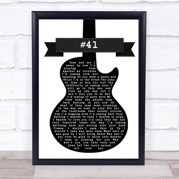 Dave Matthews Band #41 Black & White Guitar Song Lyric Print