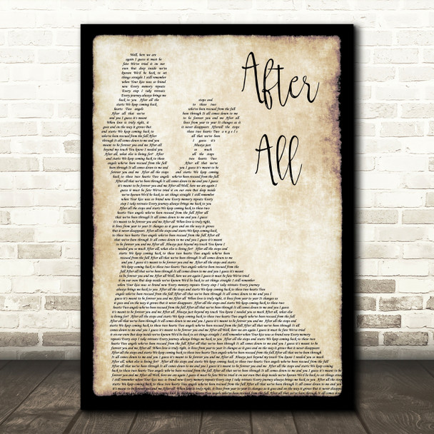 Cher After All Song Lyric Man Lady Dancing Quote Print