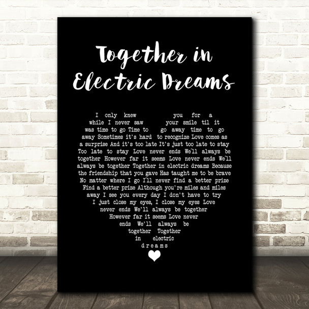 Philip Oakey & Giorgio Moroder Together in Electric Dreams Black Heart Lyric Print