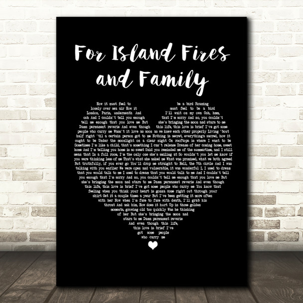 Dermot Kennedy For Island Fires and Family Black Heart Song Lyric Print