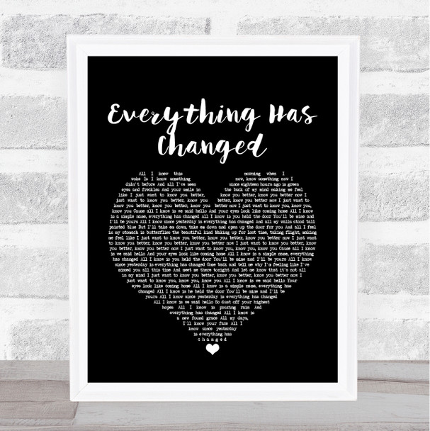 Taylor Swift ft. Ed Sheeran Everything Has Changed Black Heart Song Lyric Print