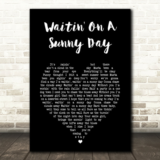 Bruce Springsteen Waitin' On A Sunny Day Black Heart Song Lyric Print