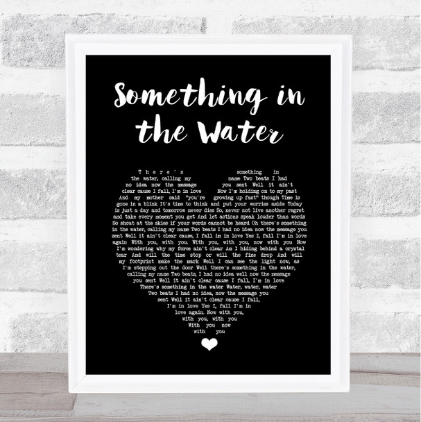 Tom Grennan Something In The Water Black Heart Song Lyric Print