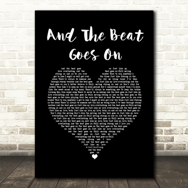 The Whispers And The Beat Goes On Black Heart Song Lyric Print