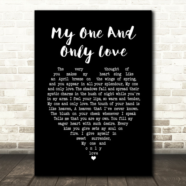 Sting My one and only love Black Heart Song Lyric Print
