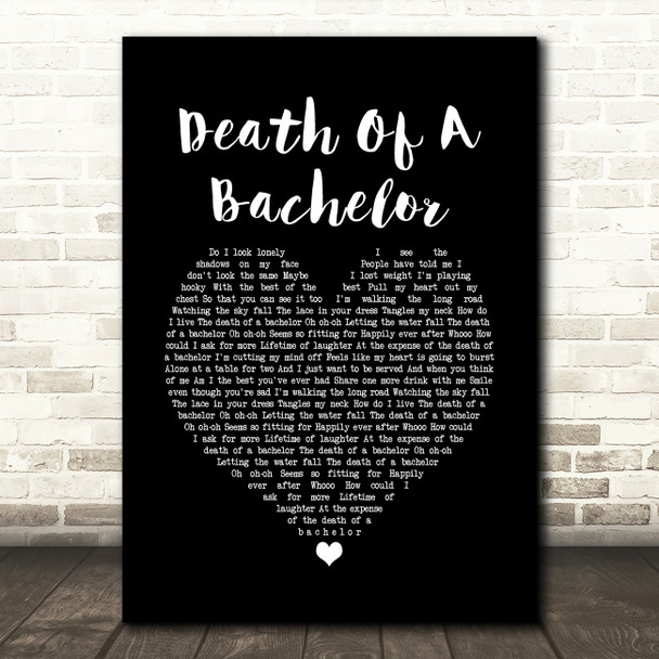 Panic! At The Disco Death Of A Bachelor Black Heart Song Lyric Print