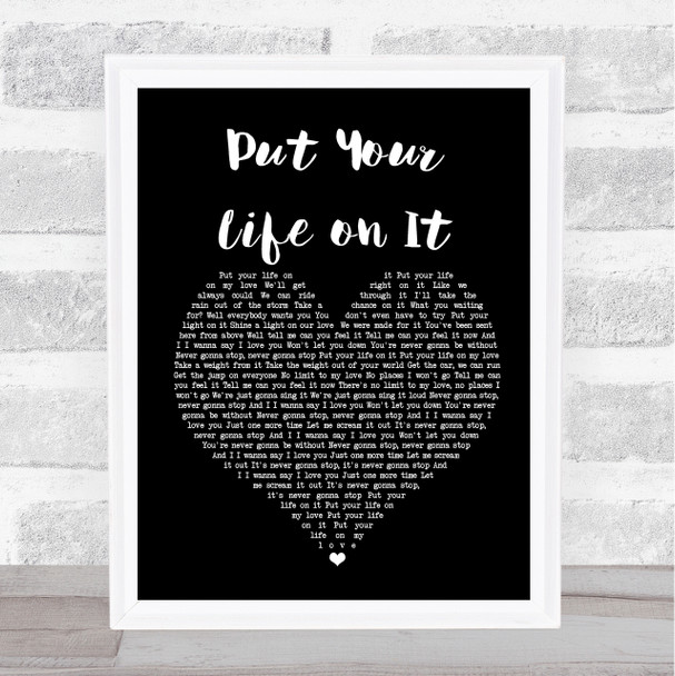 Kasabian Put Your Life on It Black Heart Song Lyric Print