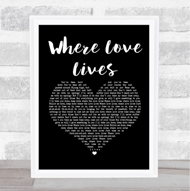 Alison Limerick Where Love Lives Black Heart Song Lyric Print