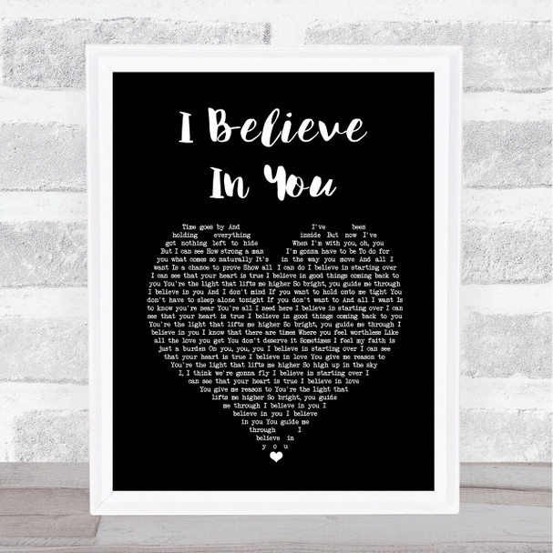Michael Buble I Believe In You Black Heart Song Lyric Print