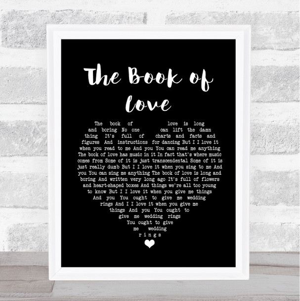 Peter Gabriel The Book of Love Black Heart Song Lyric Print