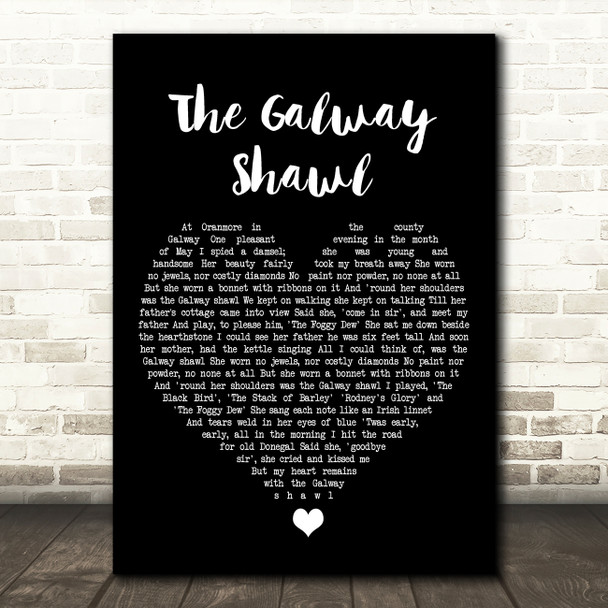 The Dubliners The Galway Shawl Black Heart Song Lyric Print