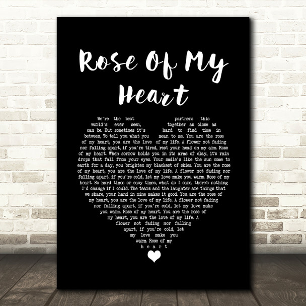 Johnny Cash Rose Of My Heart Black Heart Song Lyric Print