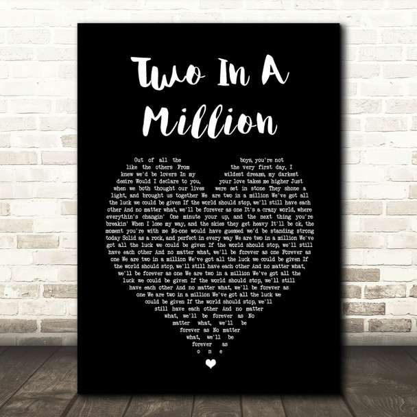 S Club 7 Two In A Million Black Heart Song Lyric Print