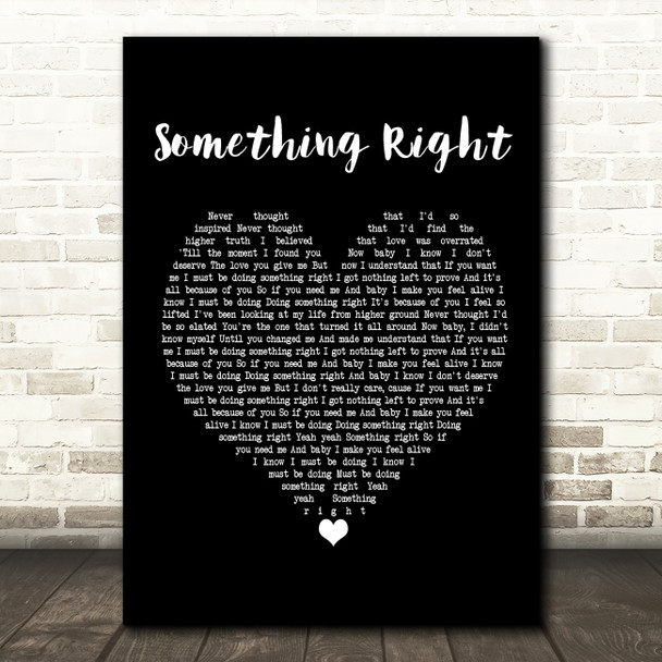 Westlife Something Right Black Heart Song Lyric Print