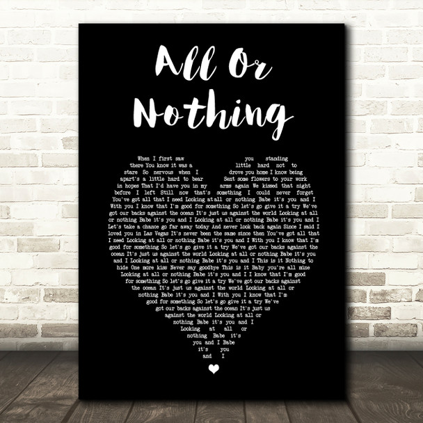 Theory Of A Deadman All Or Nothing Black Heart Song Lyric Print