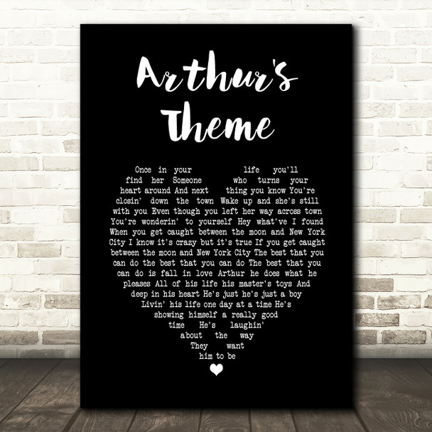 Christopher Cross Arthur's Theme Black Heart Song Lyric Print