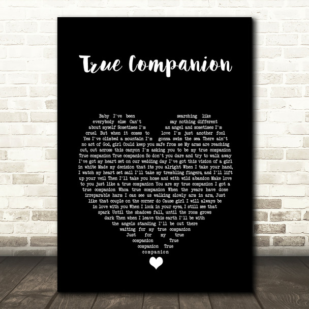Marc Cohn True Companion Black Heart Song Lyric Print