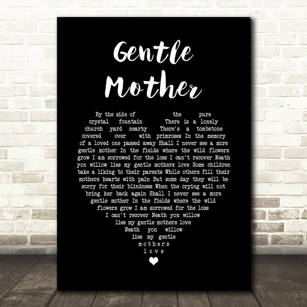 Foster and Allen Gentle Mother Black Heart Song Lyric Print