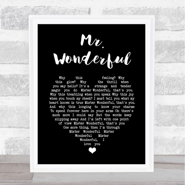 Peggy Lee Mr. Wonderful Black Heart Song Lyric Print