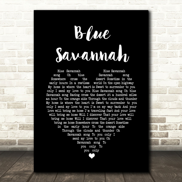 Erasure Blue Savannah Black Heart Song Lyric Print