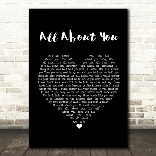 McFly All About You Black Heart Song Lyric Print