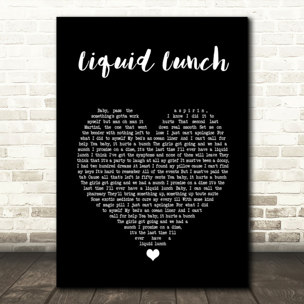 Caro Emerald Liquid Lunch Black Heart Song Lyric Print