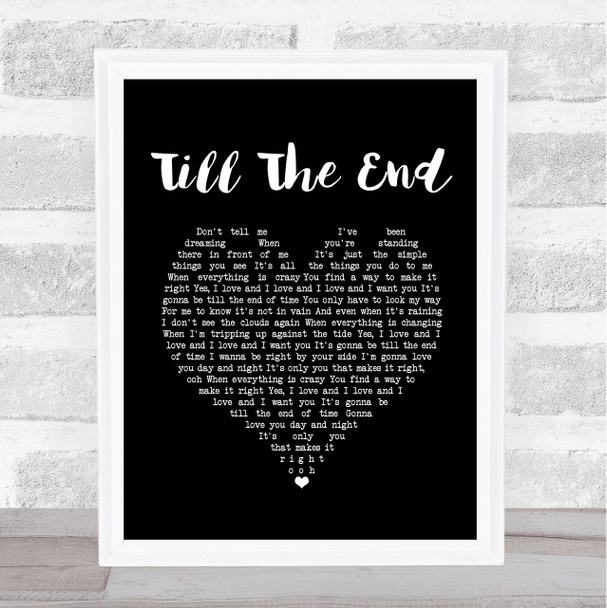 Jessie Ware Till The End Black Heart Song Lyric Print