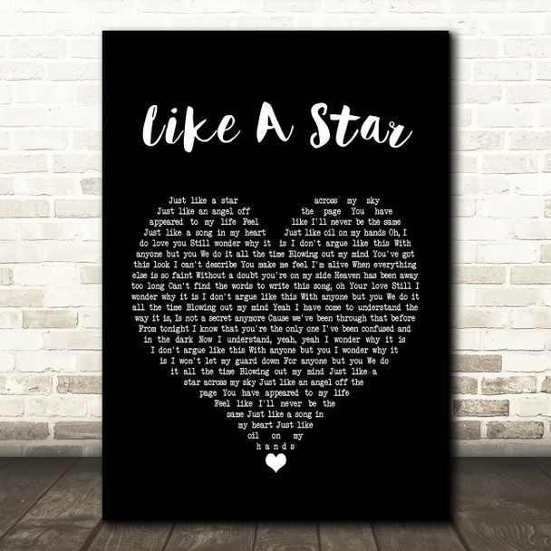 Corinne Bailey Rae Like A Star Black Heart Song Lyric Print