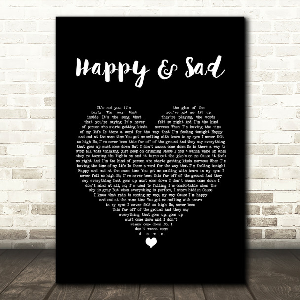 Kacey Musgraves Happy & Sad Black Heart Song Lyric Print