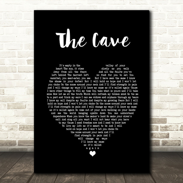 Mumford & Sons The Cave Black Heart Song Lyric Print