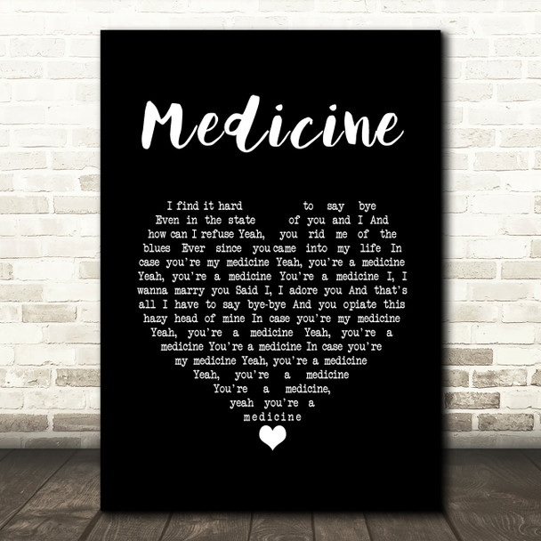 The 1975 Medicine Black Heart Song Lyric Print