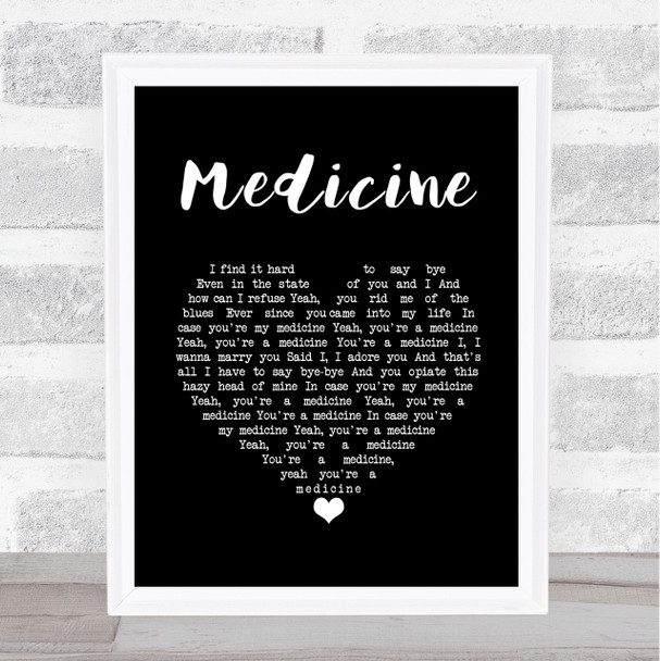 The 1975 Medicine Black Heart Song Lyric Print