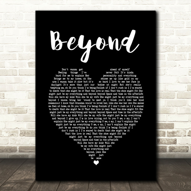 Leon Bridges Beyond Black Heart Song Lyric Print