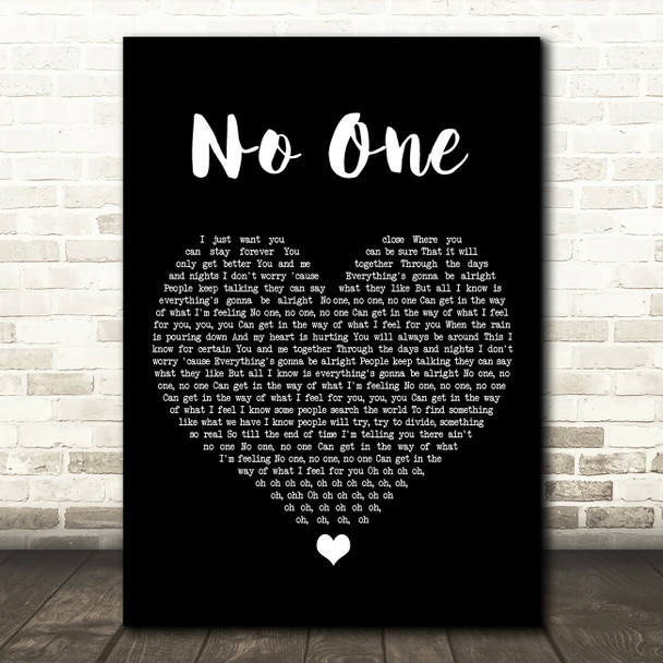 Alicia Keys No One Black Heart Song Lyric Print