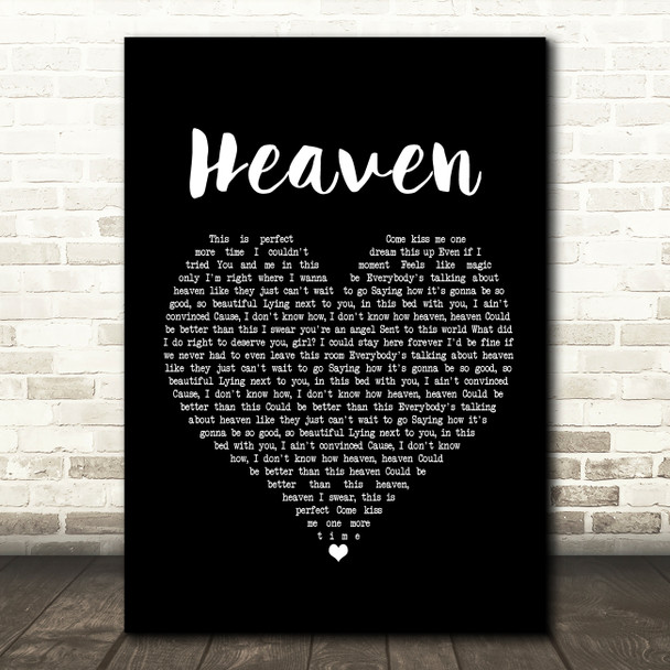 Kane Brown Heaven Black Heart Song Lyric Print