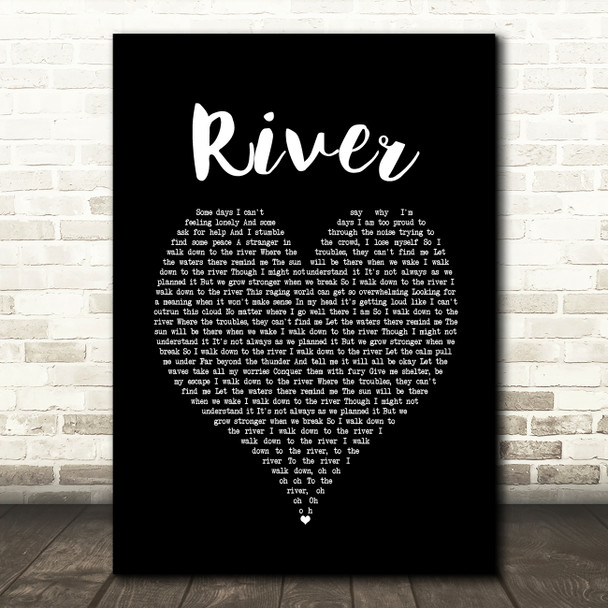 Josh Groban River Black Heart Song Lyric Print