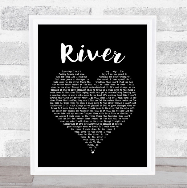 Josh Groban River Black Heart Song Lyric Print