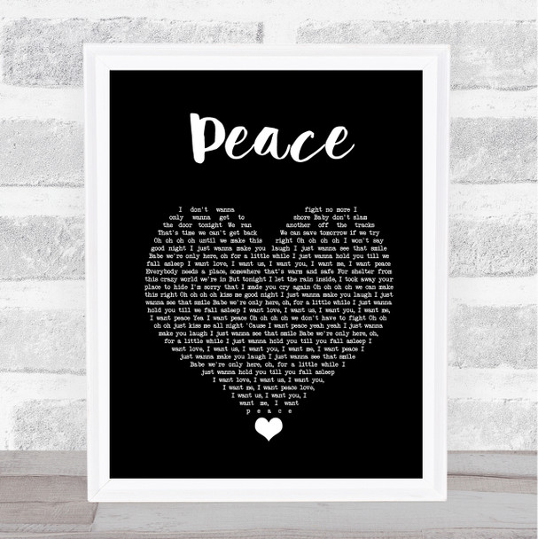 O.A.R. Peace Black Heart Song Lyric Print