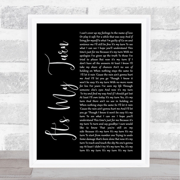 Diana Ross It's My Turn Black Script Song Lyric Print