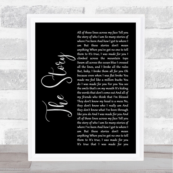 Brandi Carlile The Story Black Script Song Lyric Print