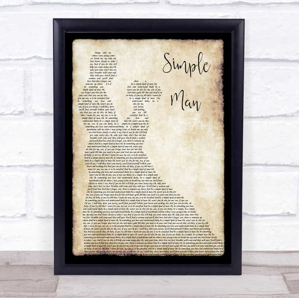 Lynyrd Skynyrd Simple Man Song Lyric Man Lady Dancing Quote Print