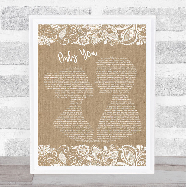 michael crawford only you Burlap & Lace Song Lyric Print