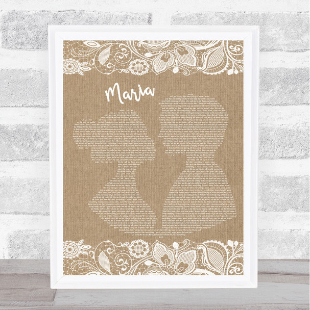 Olly Murs Maria Burlap & Lace Song Lyric Print