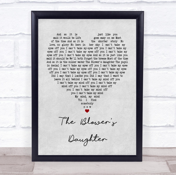 Damien Rice The Blower's Daughter Grey Heart Song Lyric Print
