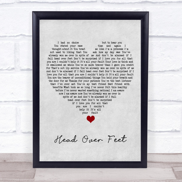Alanis Morissette Head Over Feet Grey Heart Song Lyric Print
