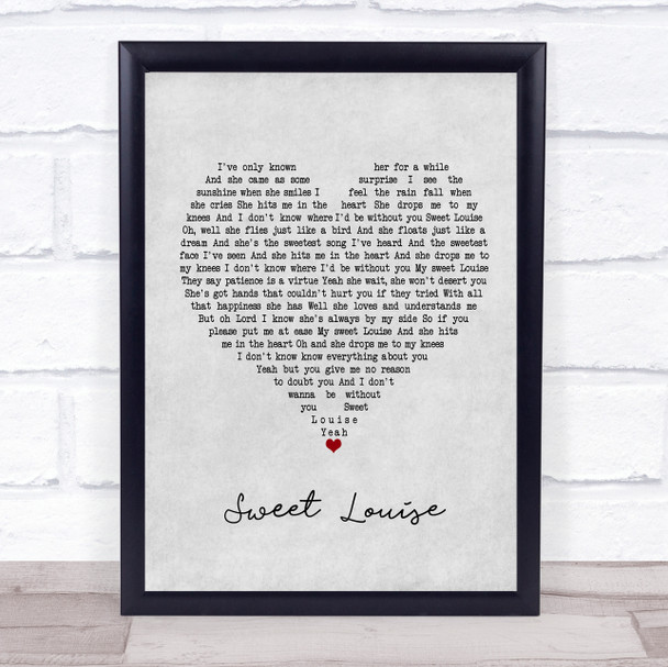 Passenger Sweet Louise Grey Heart Song Lyric Print