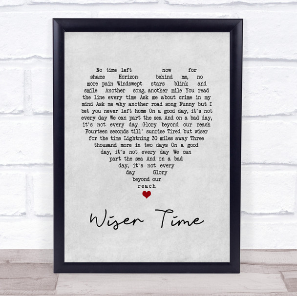 The Black Crowes Wiser Time Grey Heart Song Lyric Print