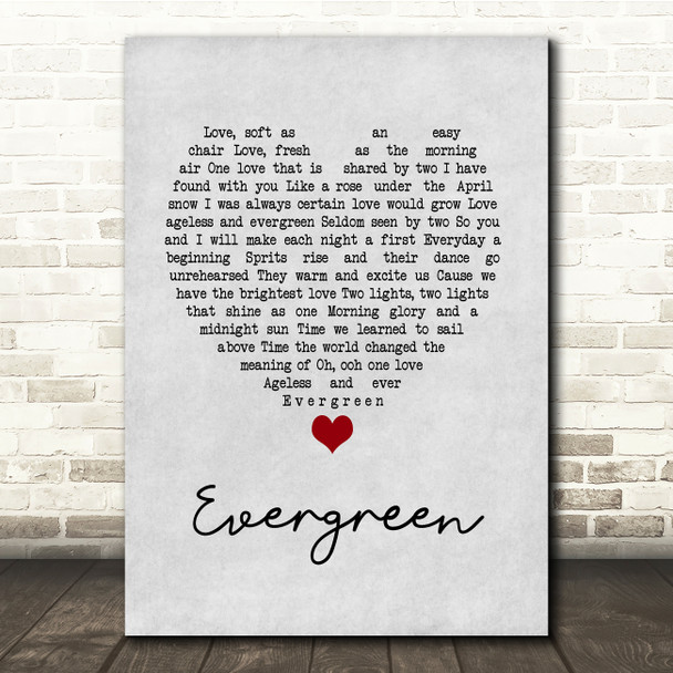 Luther Vandross Evergreen Grey Heart Song Lyric Print